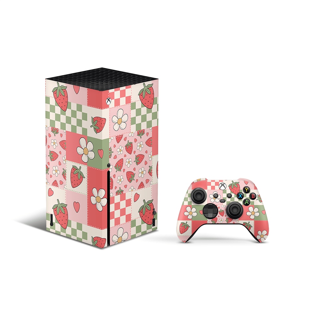 Strawberry Patchwork Xbox Series X Skin