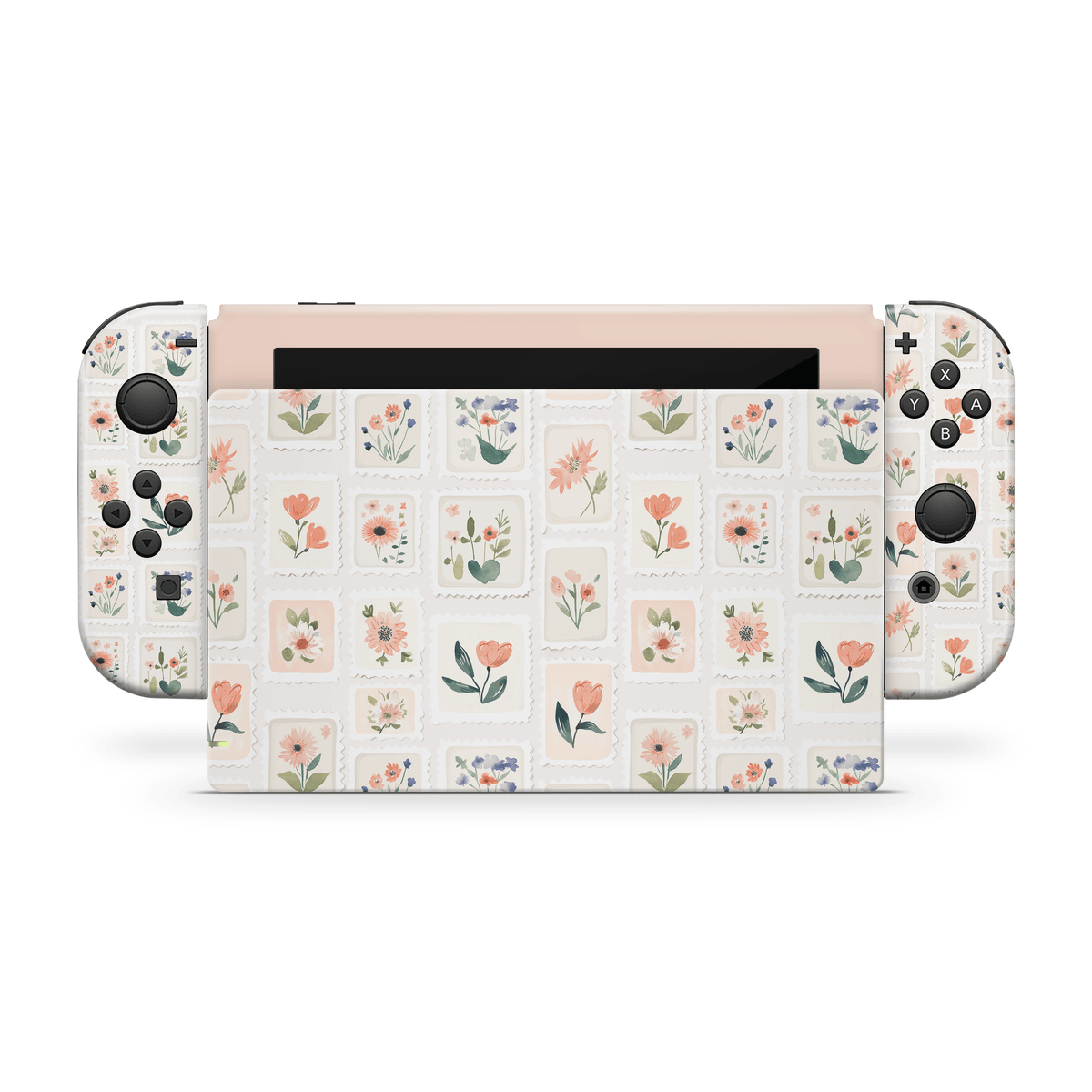 Garden Flower Stamps Nintendo Switch Decal Skin