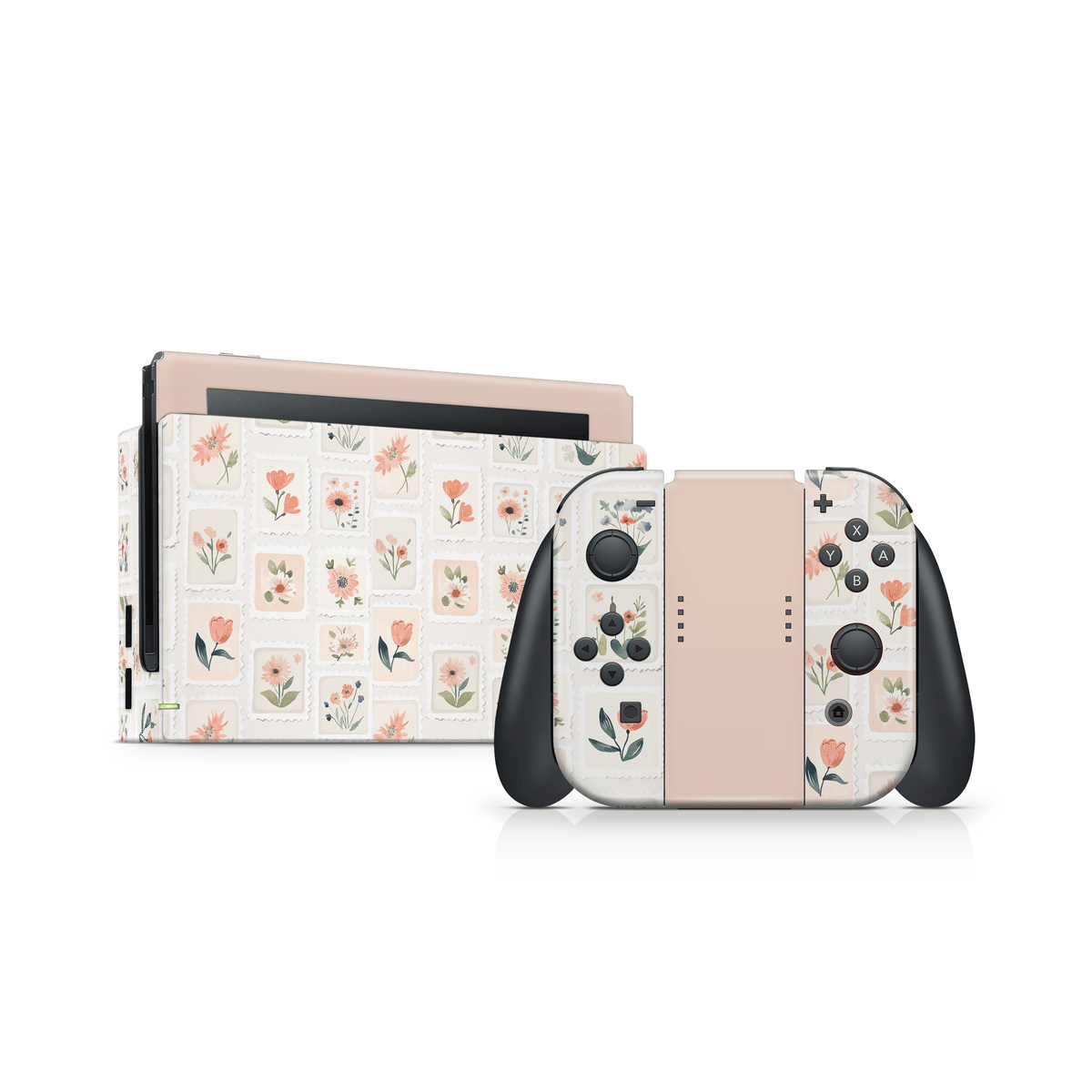 Garden Flower Stamps Nintendo Switch skin