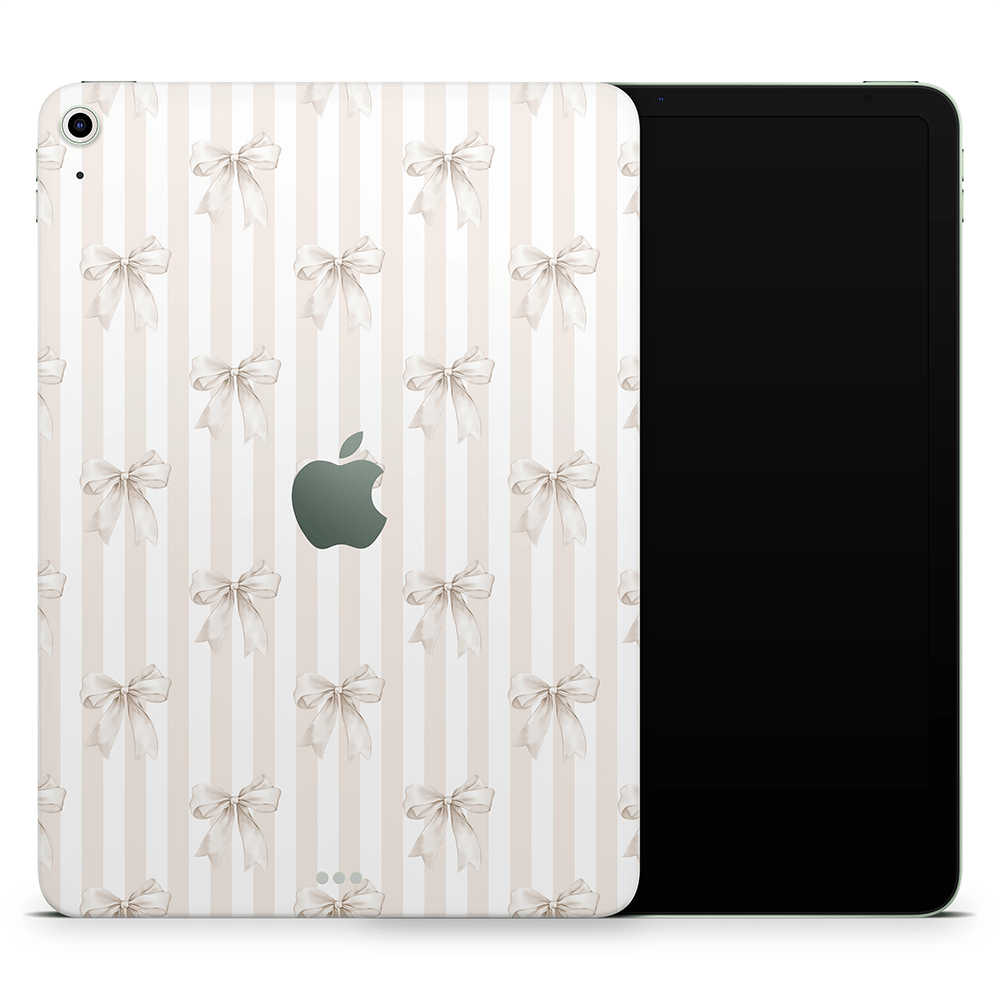 Beige Linen Bows Apple iPad Air Skins