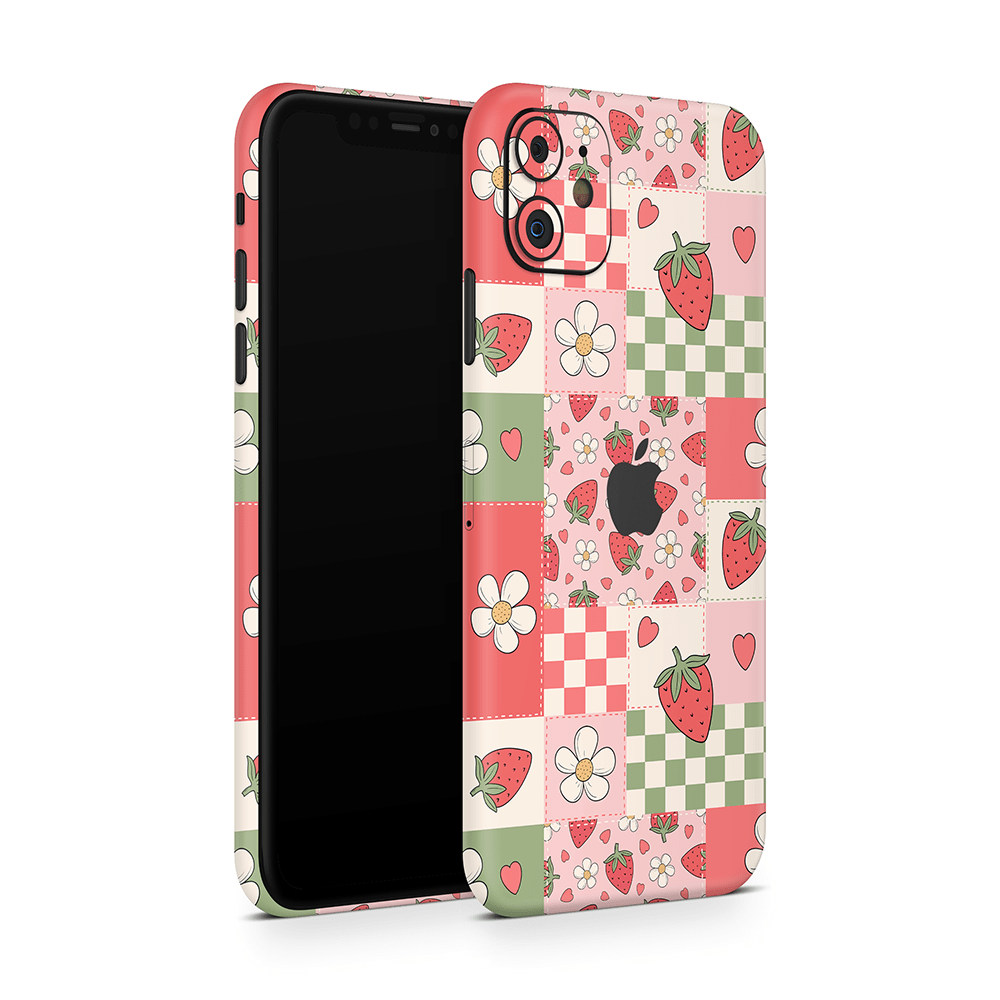 Strawberry Patchwork Apple iPhone Skins