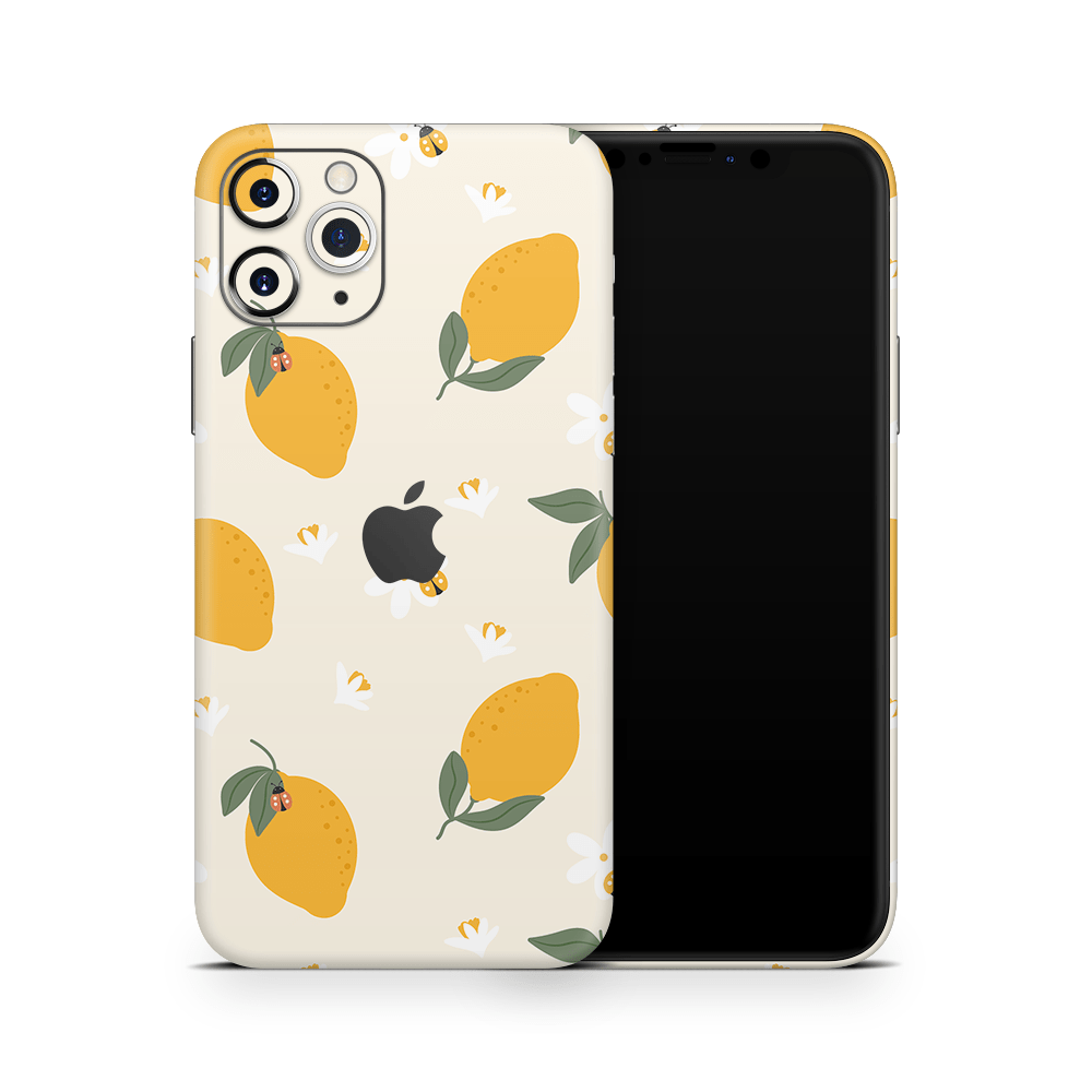 Zesty Lemons Beige Apple iPhone Skins