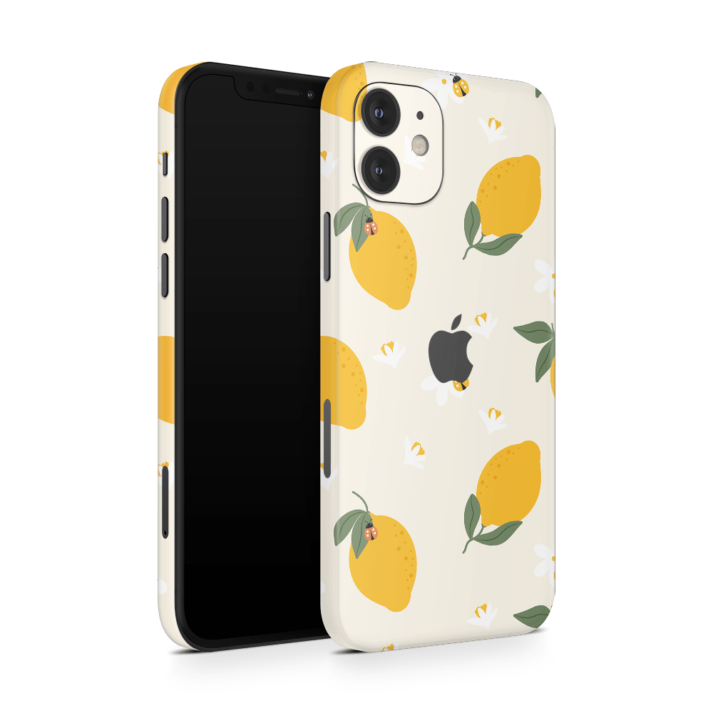 Zesty Lemons Beige Apple iPhone Skins