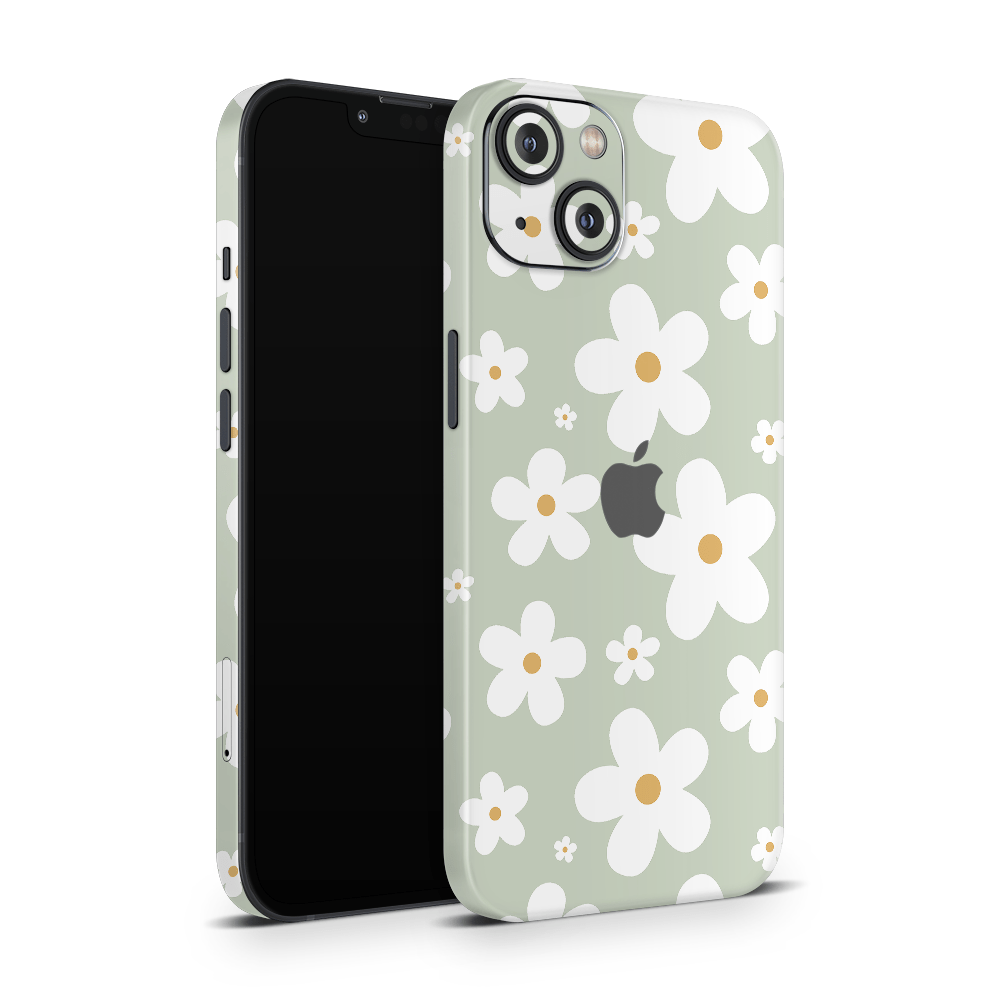 Sage Daisies Apple iPhone Skins