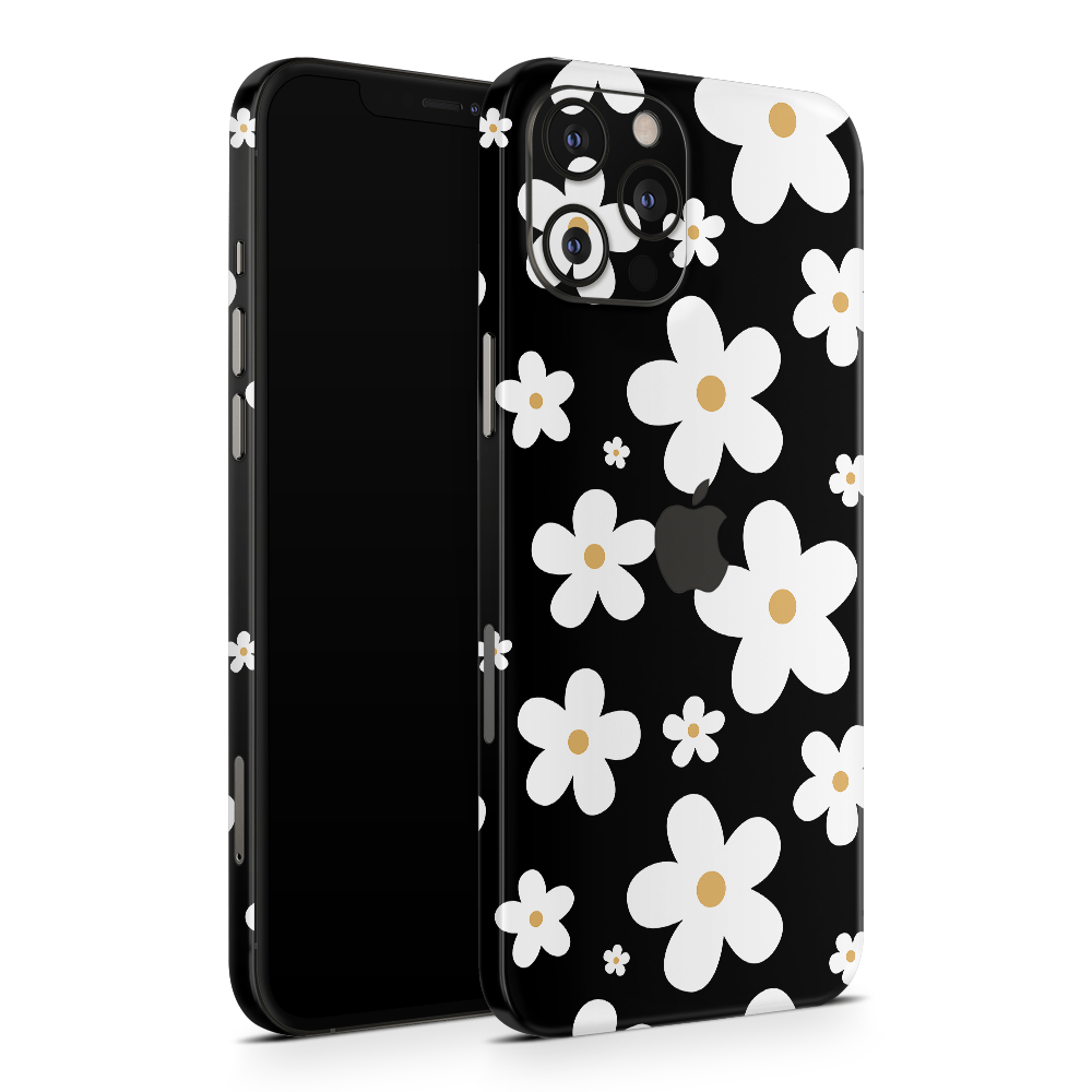 Monochrome Daisy Apple iPhone Skins
