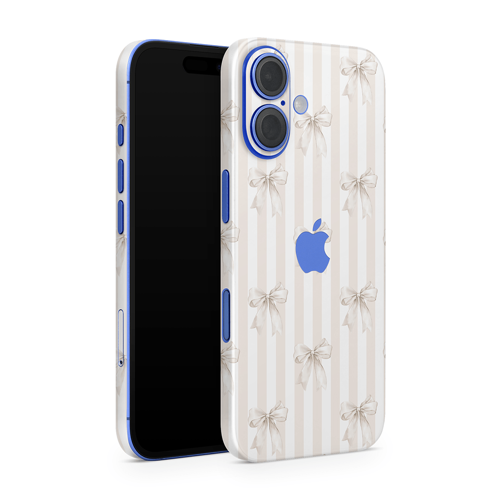 Beige Linen Bows Apple iPhone Skins