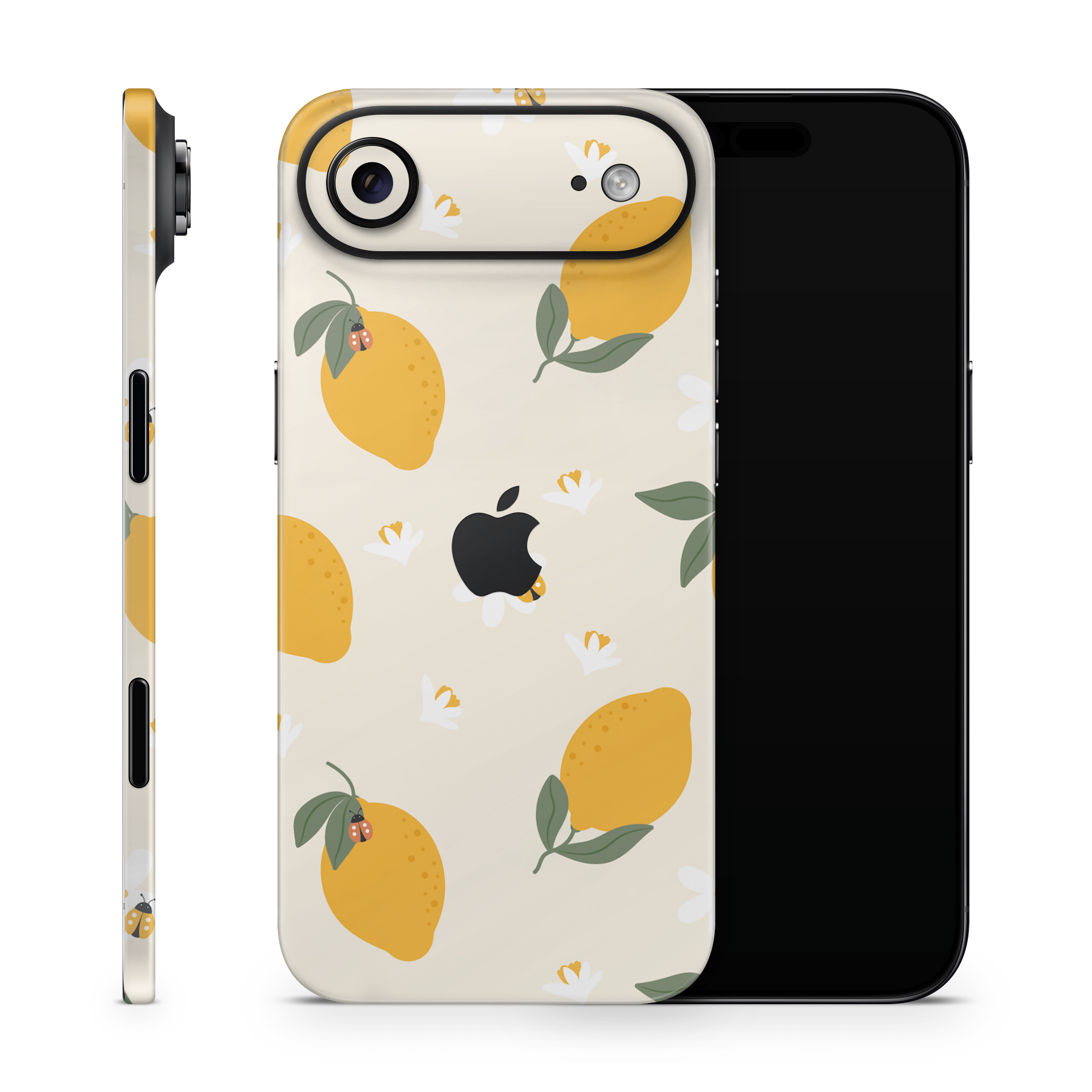 Zesty Lemons Beige Apple iPhone Skins