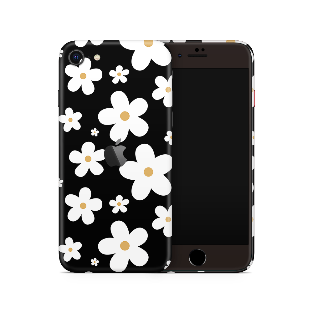 Monochrome Daisy Apple iPhone Skins
