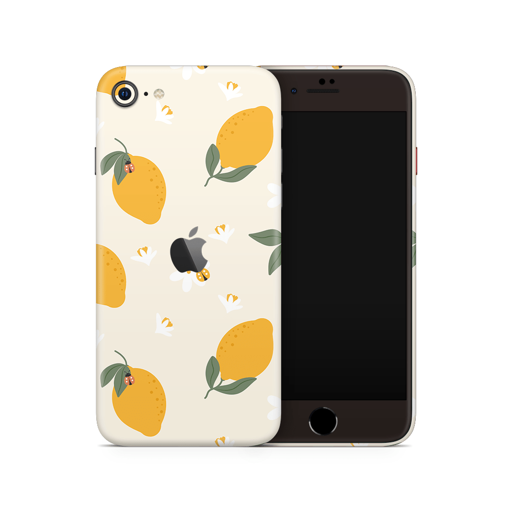 Zesty Lemons Beige Apple iPhone Skins