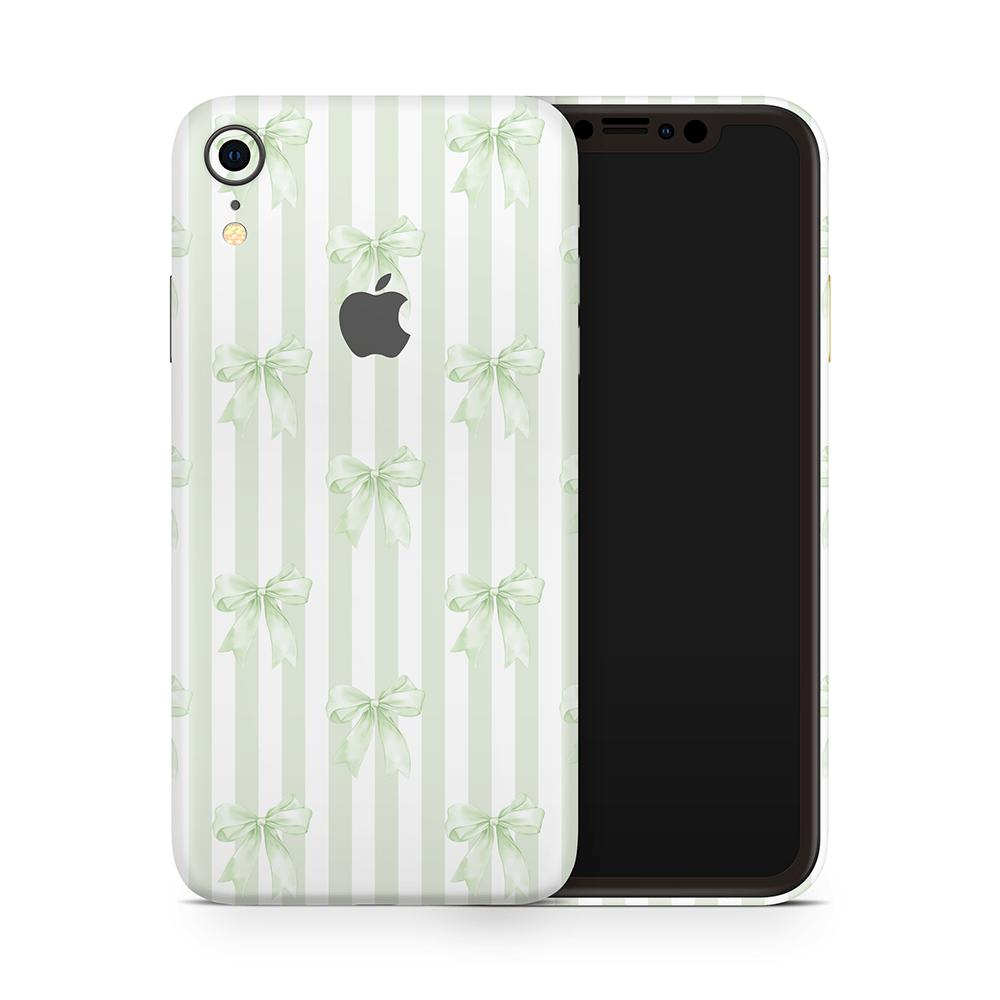 Soft Green Bows Apple iPhone Skins