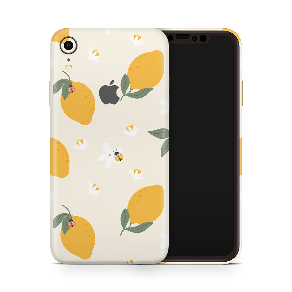 Zesty Lemons Beige Apple iPhone Skins