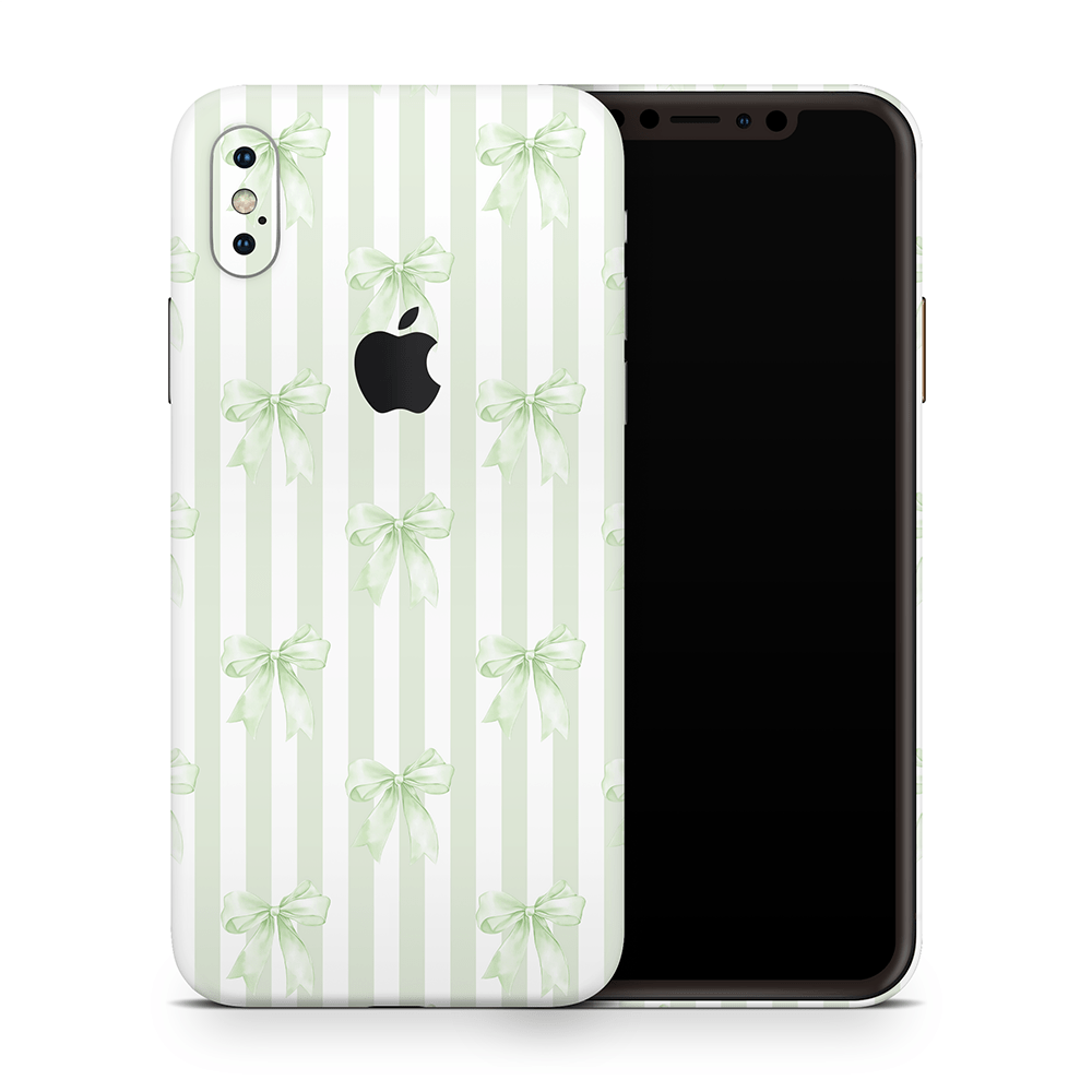 Soft Green Bows Apple iPhone Skins