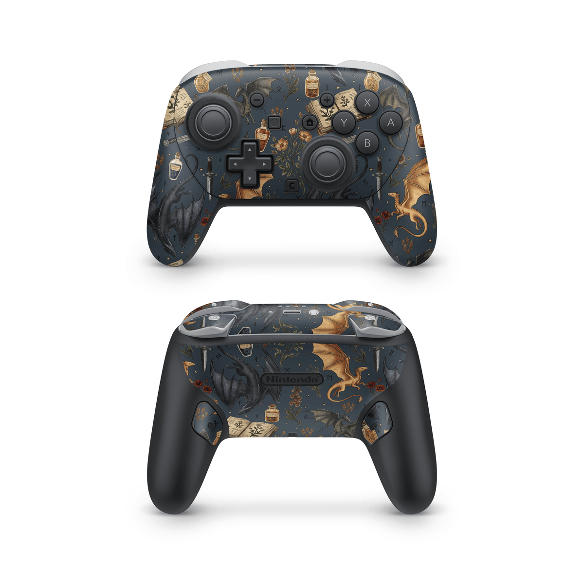 Midnight Dragons Nintendo Switch Pro Controller Decal Skins