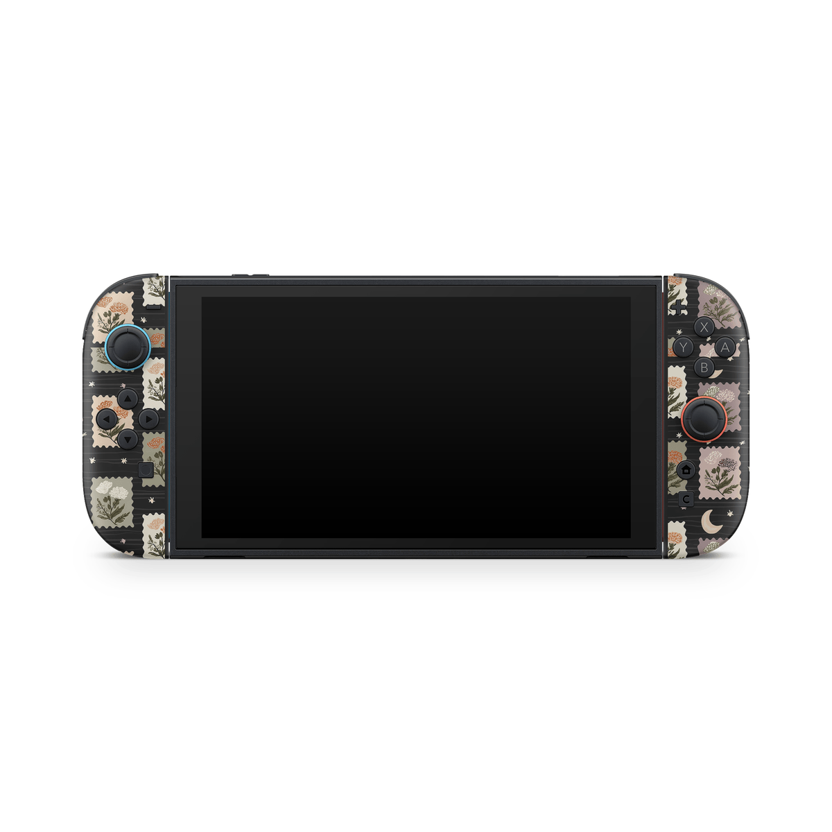 Midnight Floral Stamps Nintendo Switch 2 Decal Skin