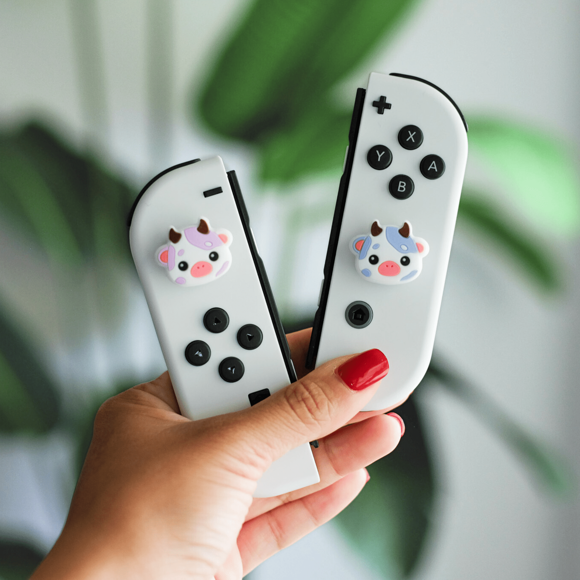 Blueberry Lavender Moo Moo Nintendo Switch Thumb Grips