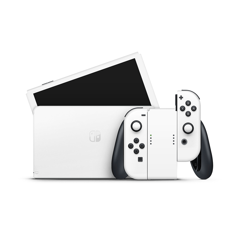 Crisp White Nintendo Switch OLED Decal Skin Crisp White Nintendo Switch OLED Decal Skin