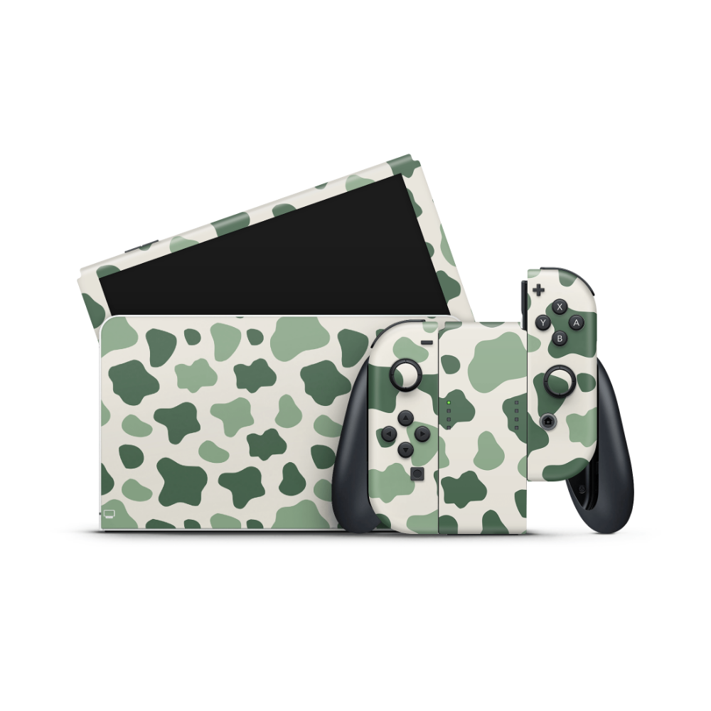 Matcha Moo Moo Nintendo Switch OLED Skin