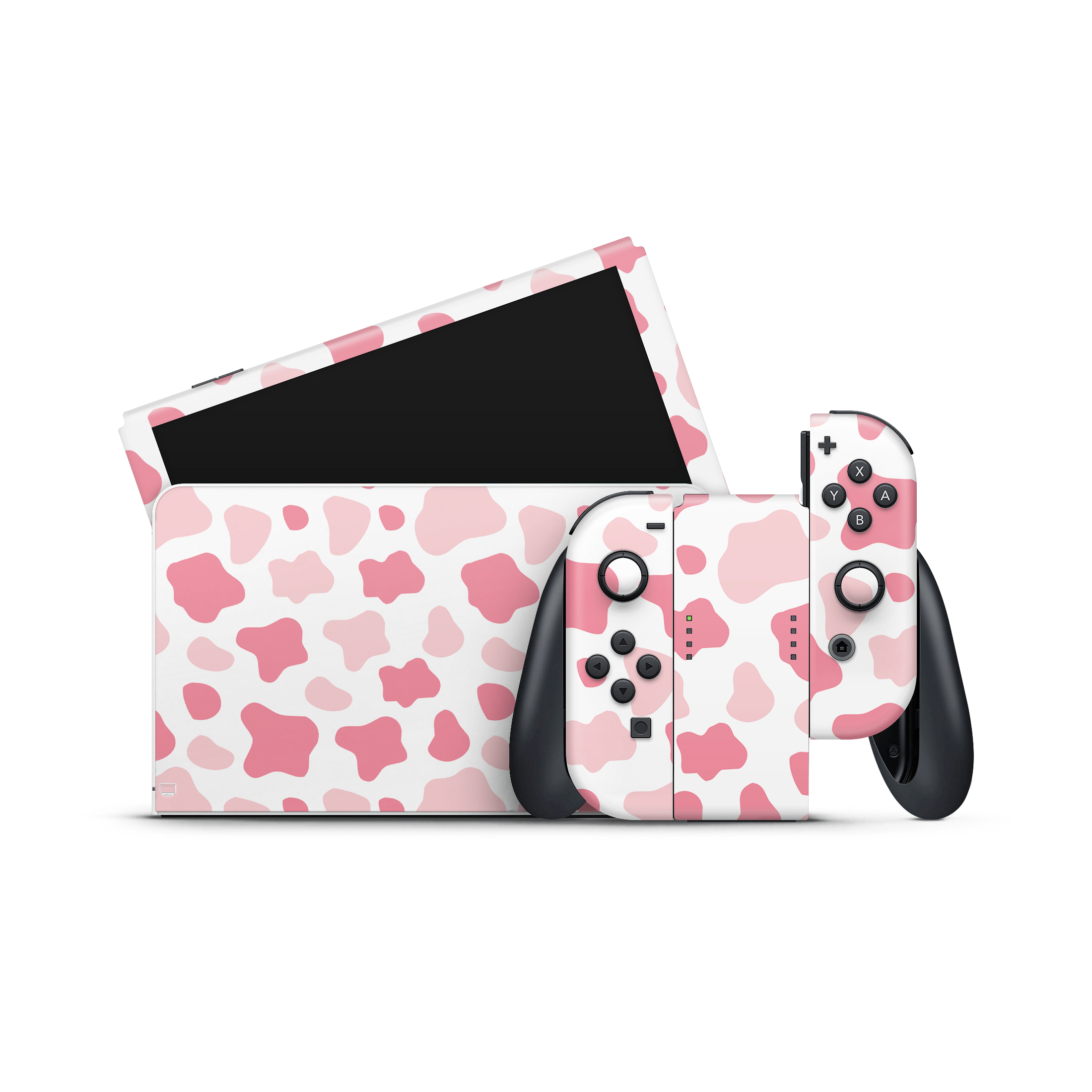 Strawberry Moo Moo Nintendo Switch OLED Skin