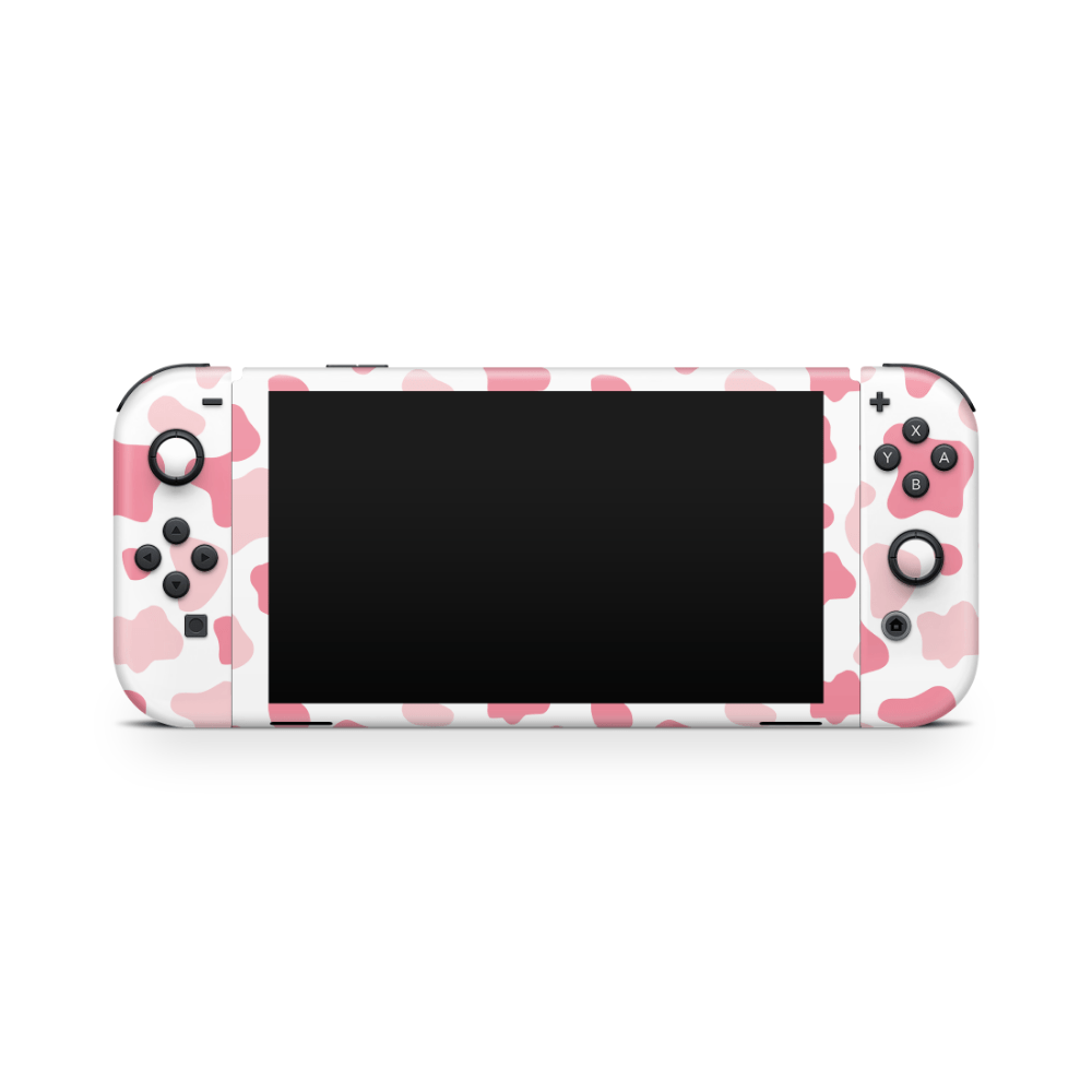 Strawberry Moo Moo Nintendo Switch OLED Skin