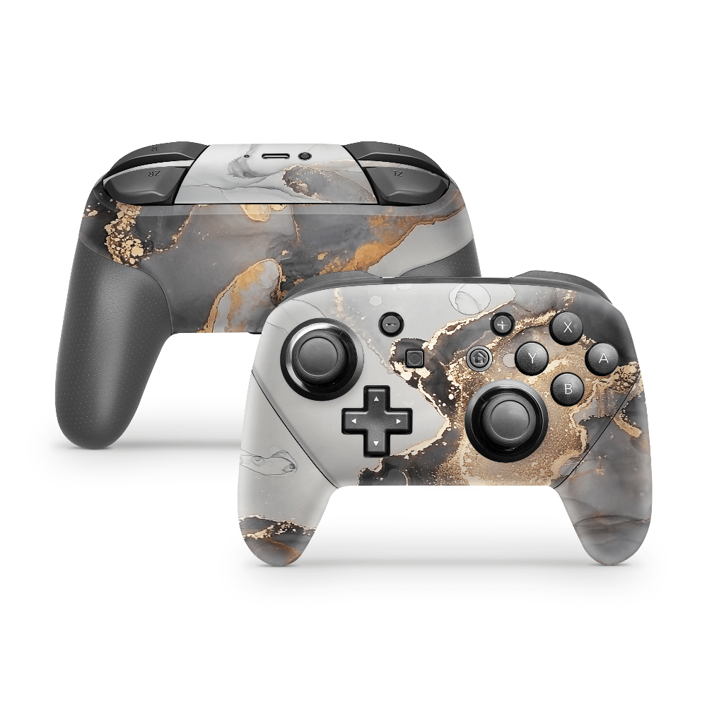 Black Marble Nintendo Switch Pro Controller Skins