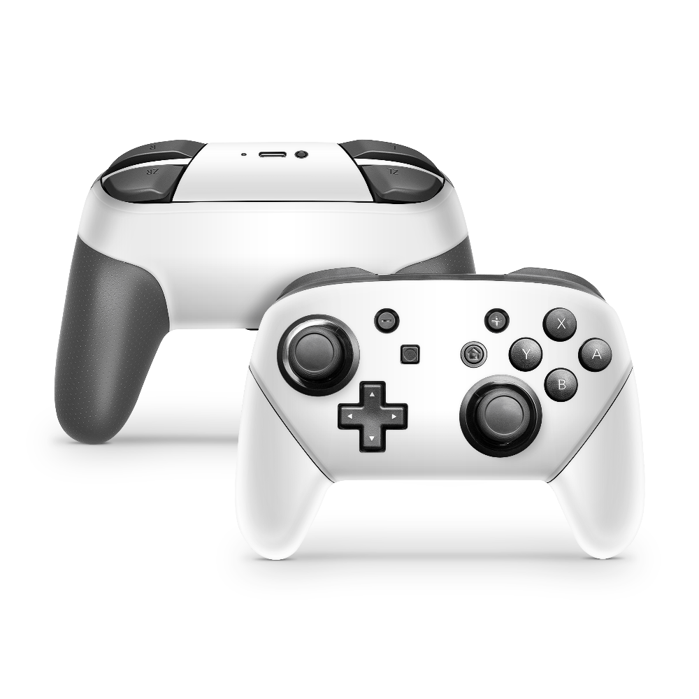 Crisp White Nintendo Switch Pro Controller Skins