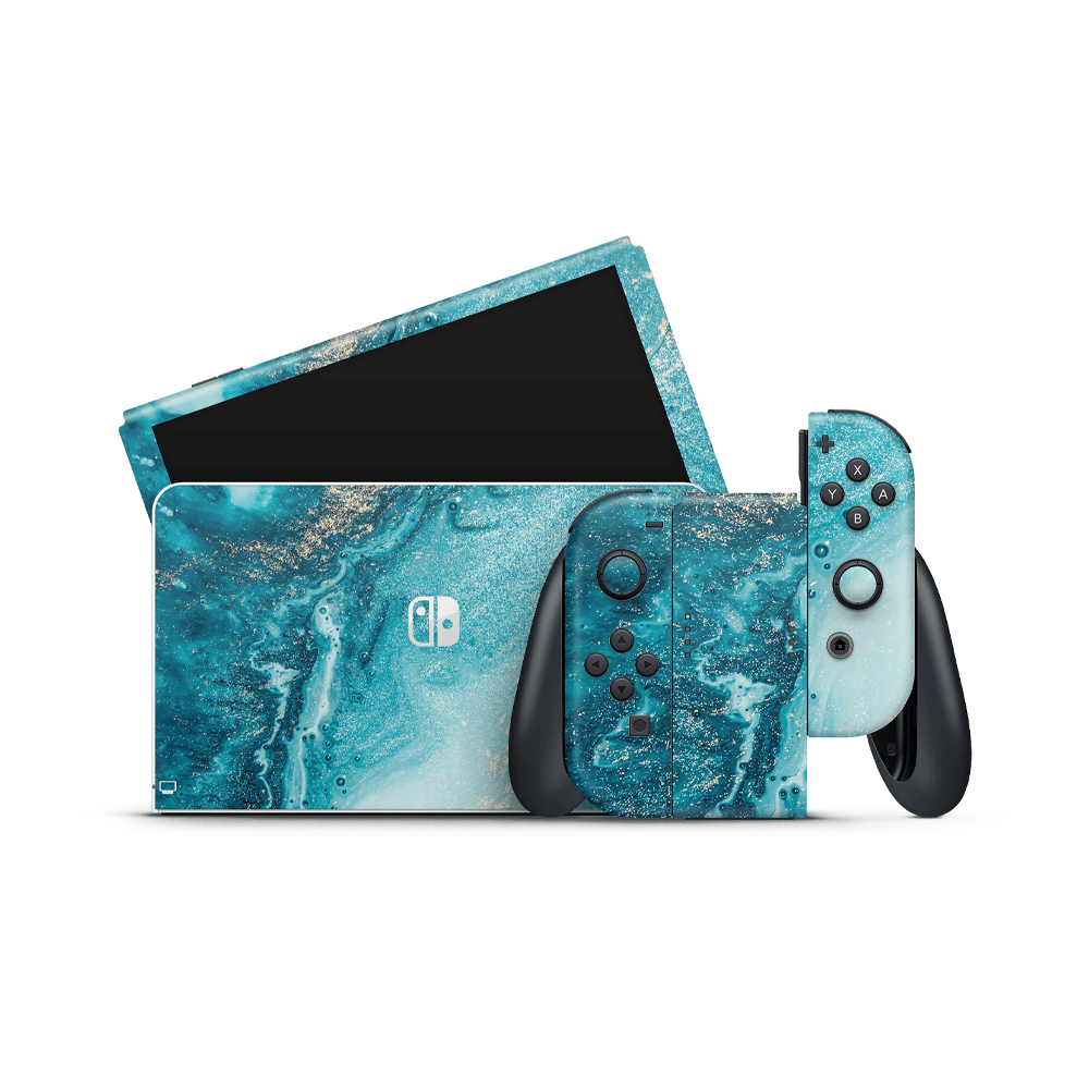 Aqua Beach Nintendo Switch OLED Skin