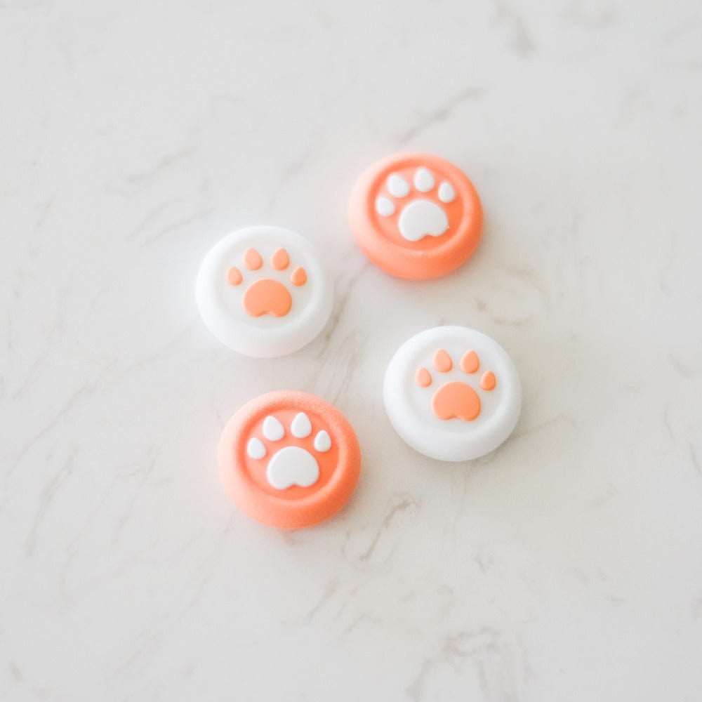 Orange Swirl Paw Controller Thumb Grips