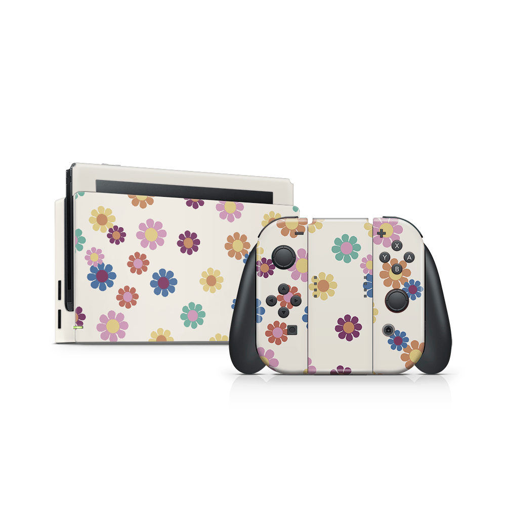 Rainbow Daisies Nintendo Switch Skin