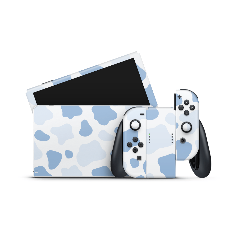 Blueberry Moo Moo Nintendo Switch OLED Skin