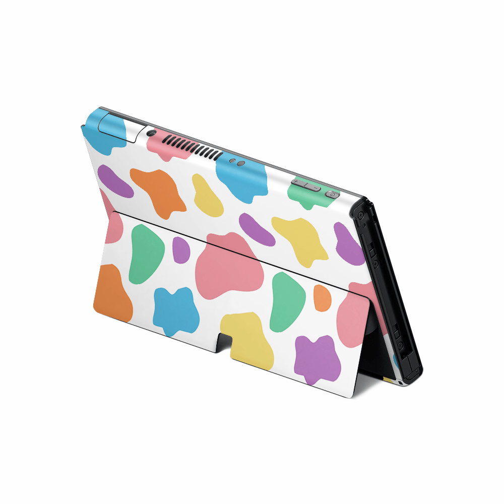 Rainbow Moo Moo Nintendo Switch OLED Skin