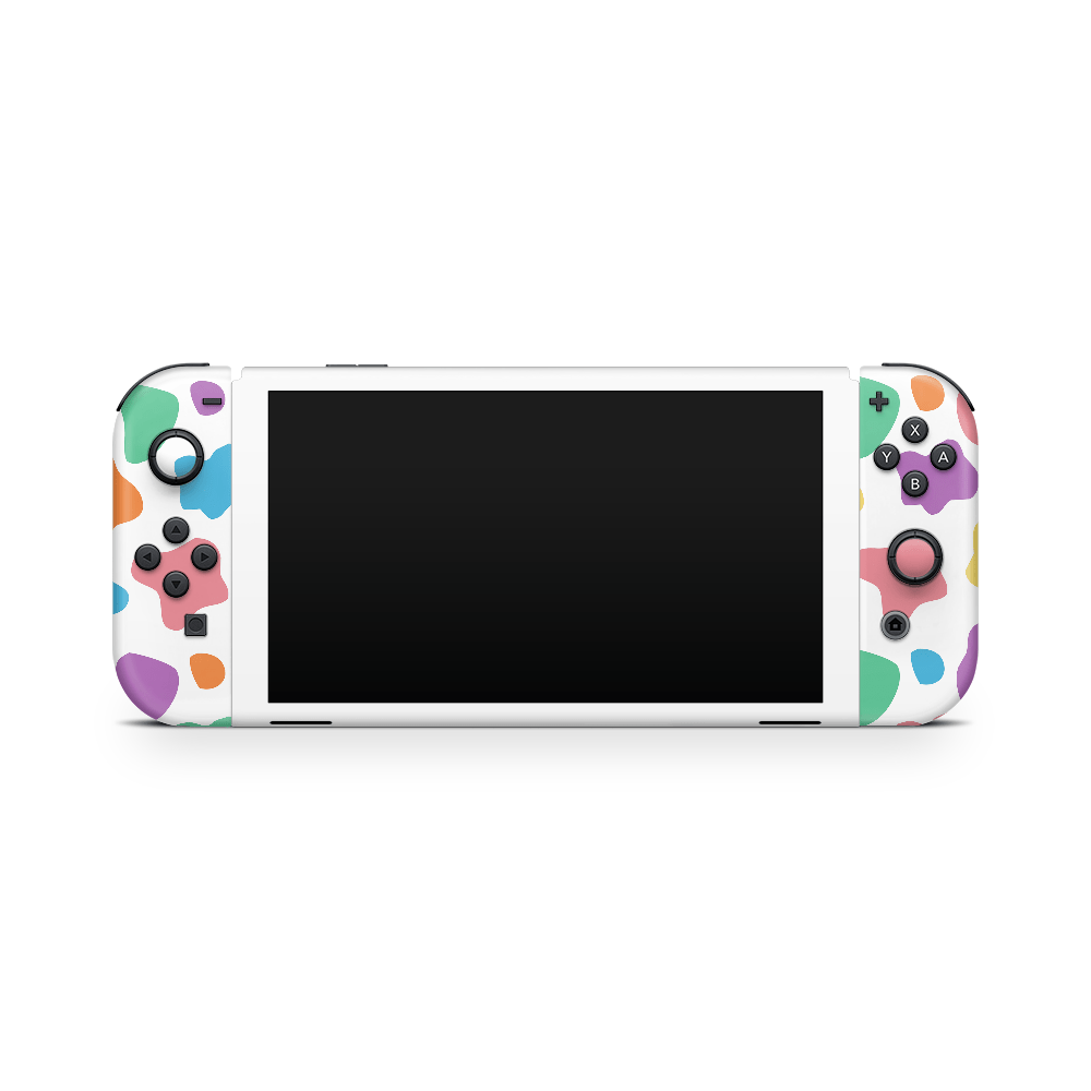 Rainbow Moo Moo Nintendo Switch OLED Skin