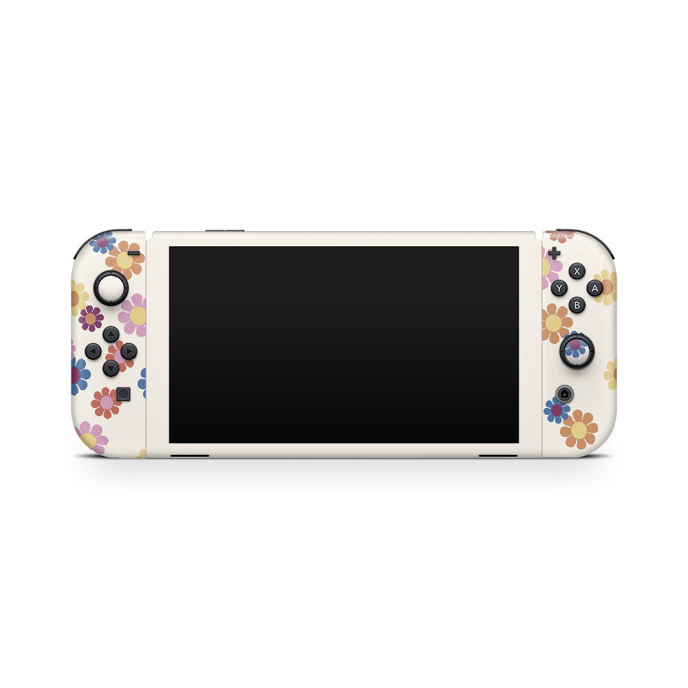 Rainbow Daisies Pride Nintendo Switch OLED Skin