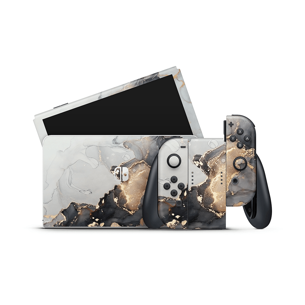 Black Marble Nintendo Switch OLED Skin