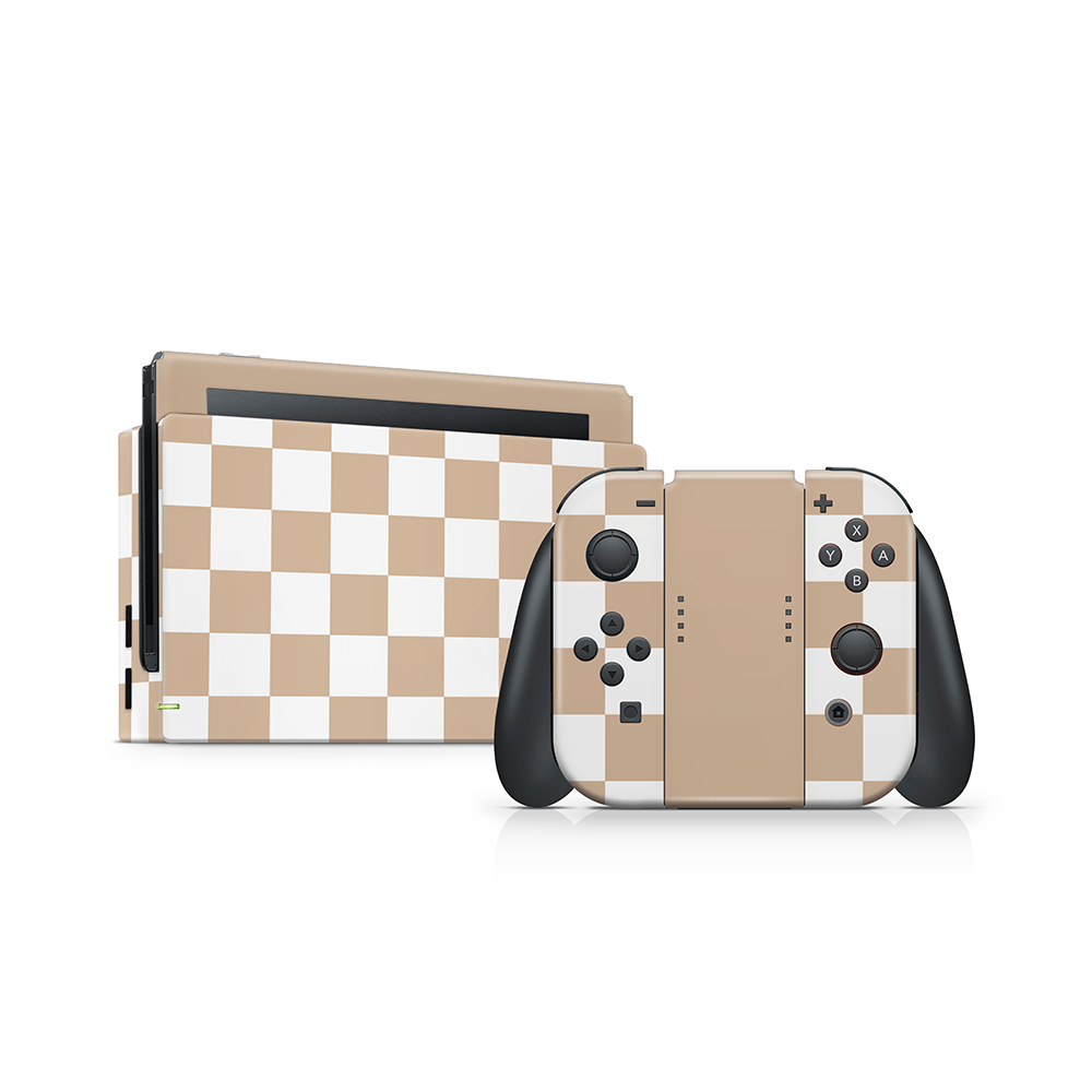 Espresso Checkered Nintendo Switch Skin