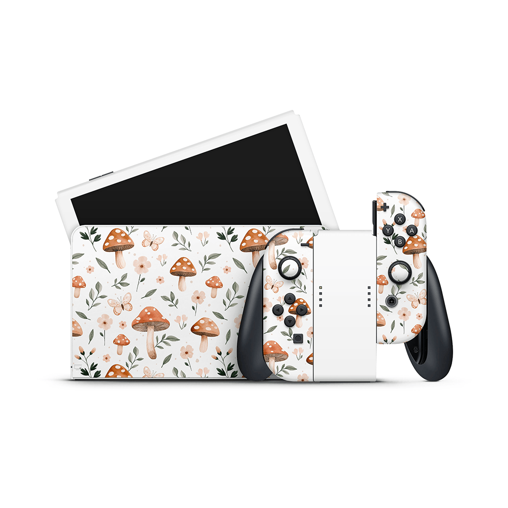 Spring Mushies Nintendo Switch OLED Skin