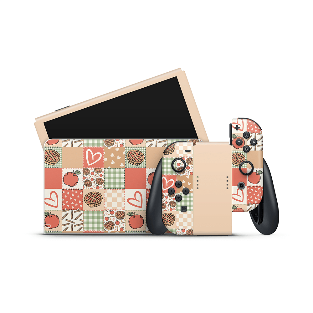 Cozy Pie Patchwork Nintendo Switch OLED Skin