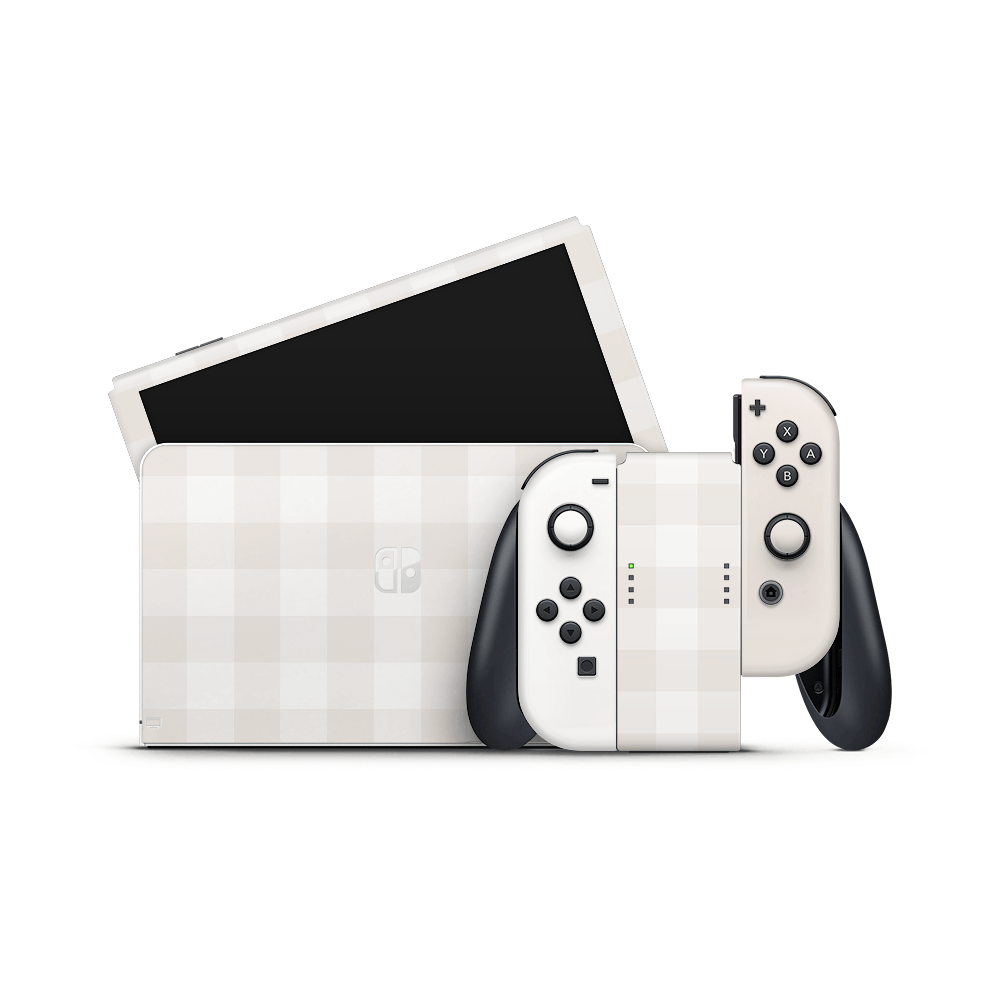 Beige Linen Nintendo Switch OLED Skin