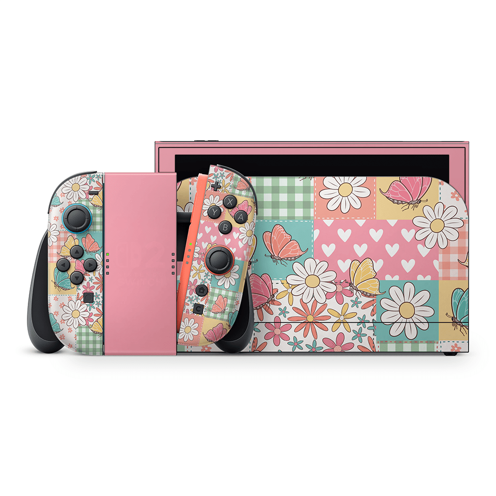 Butterfly Patchwork Nintendo Switch 2 Skin