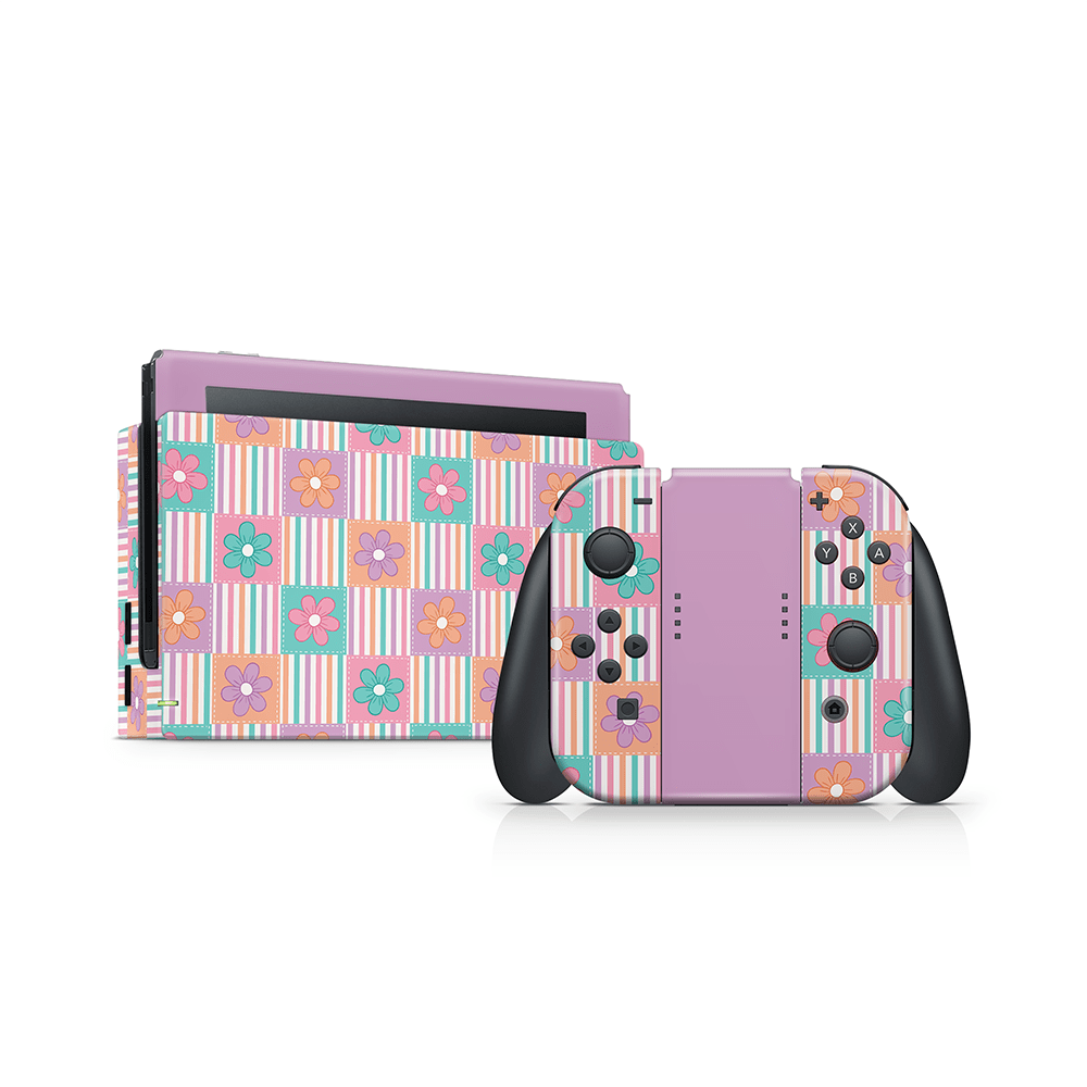 Daisy Patchwork Nintendo Switch Decal Skin