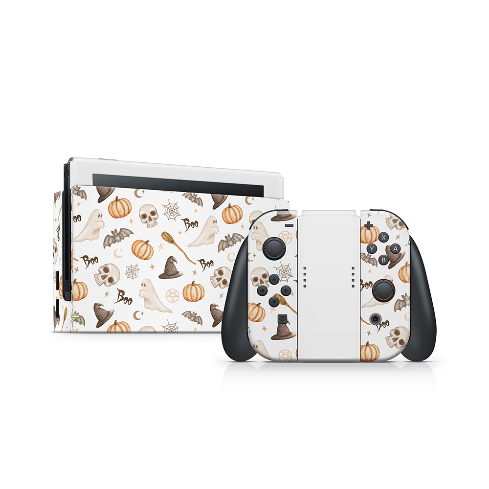 Spooky Things White Nintendo Switch Skin