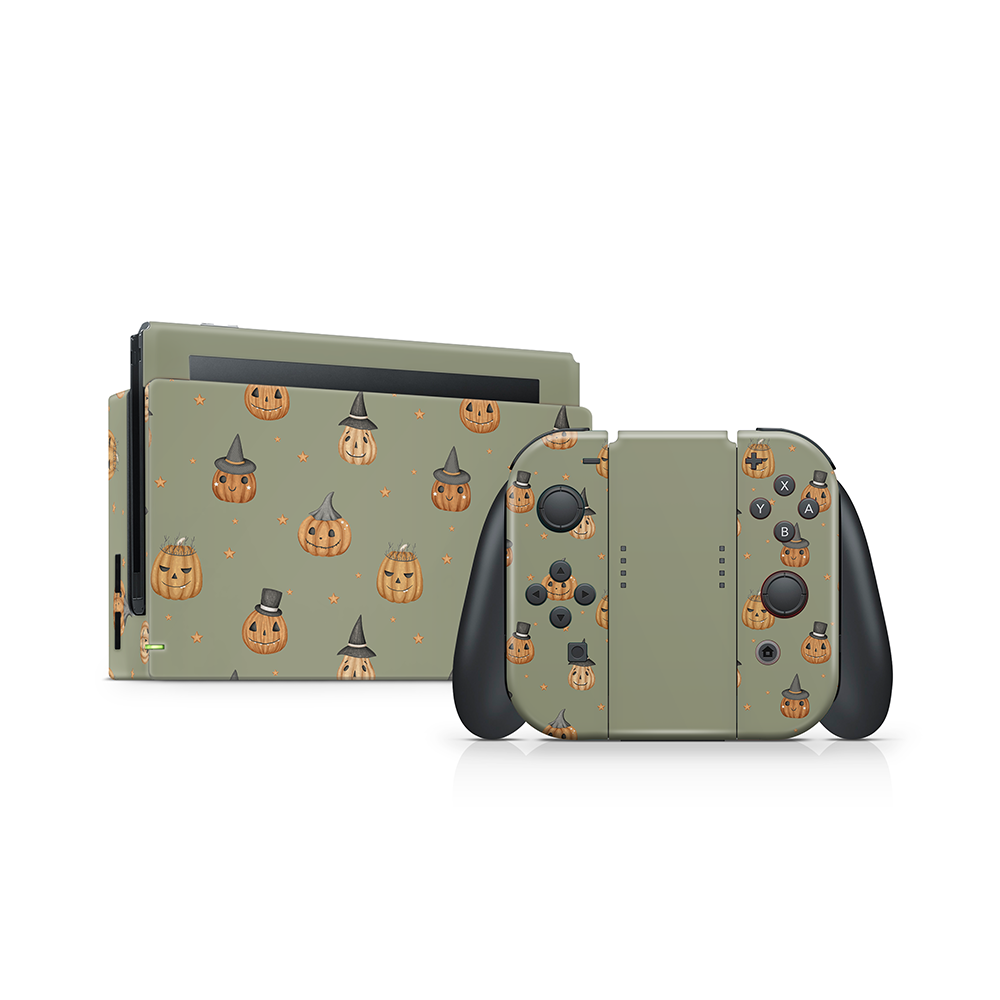 Wicked Pumpkins Green Nintendo Switch Skin