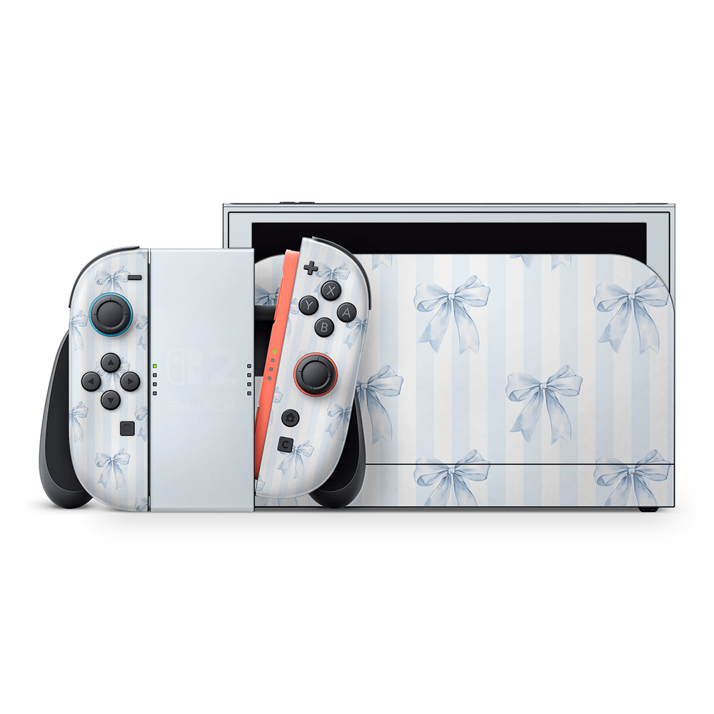 Sky Blue Bows Nintendo Switch 2 Skin