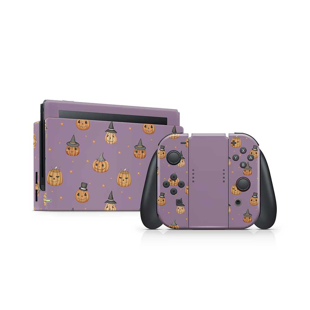 Wicked Pumpkins Purple Nintendo Switch Skin