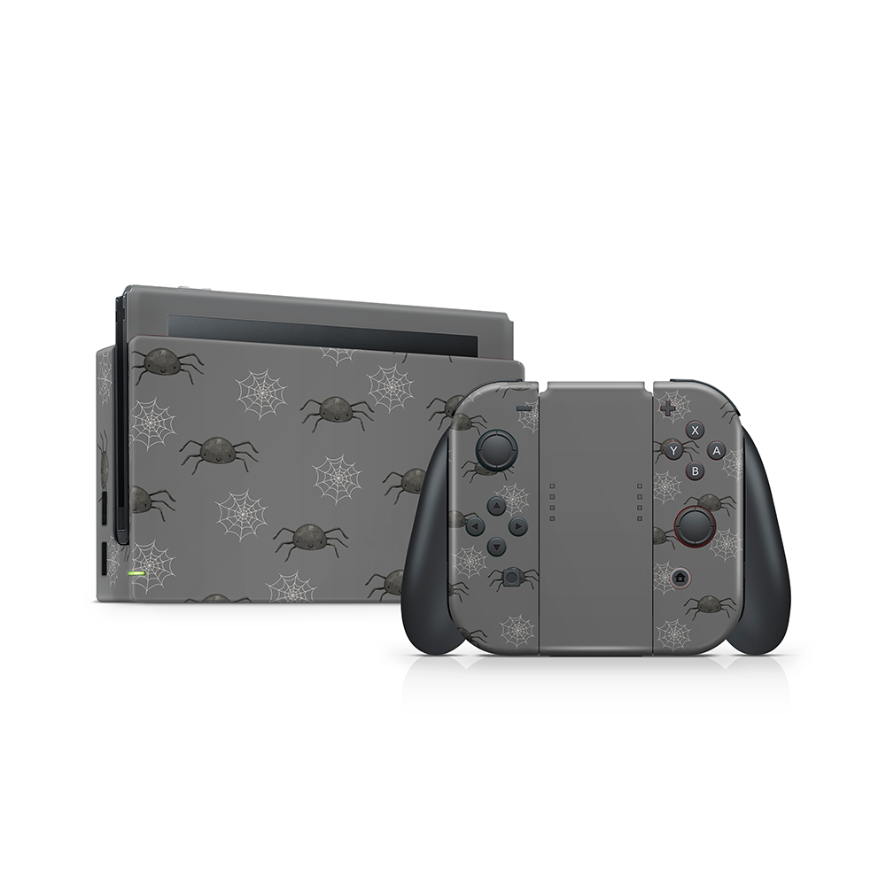 Creepy Crawlies Grey Nintendo Switch Skin