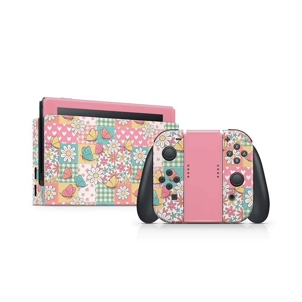 Butterfly Patchwork Nintendo Switch Skin