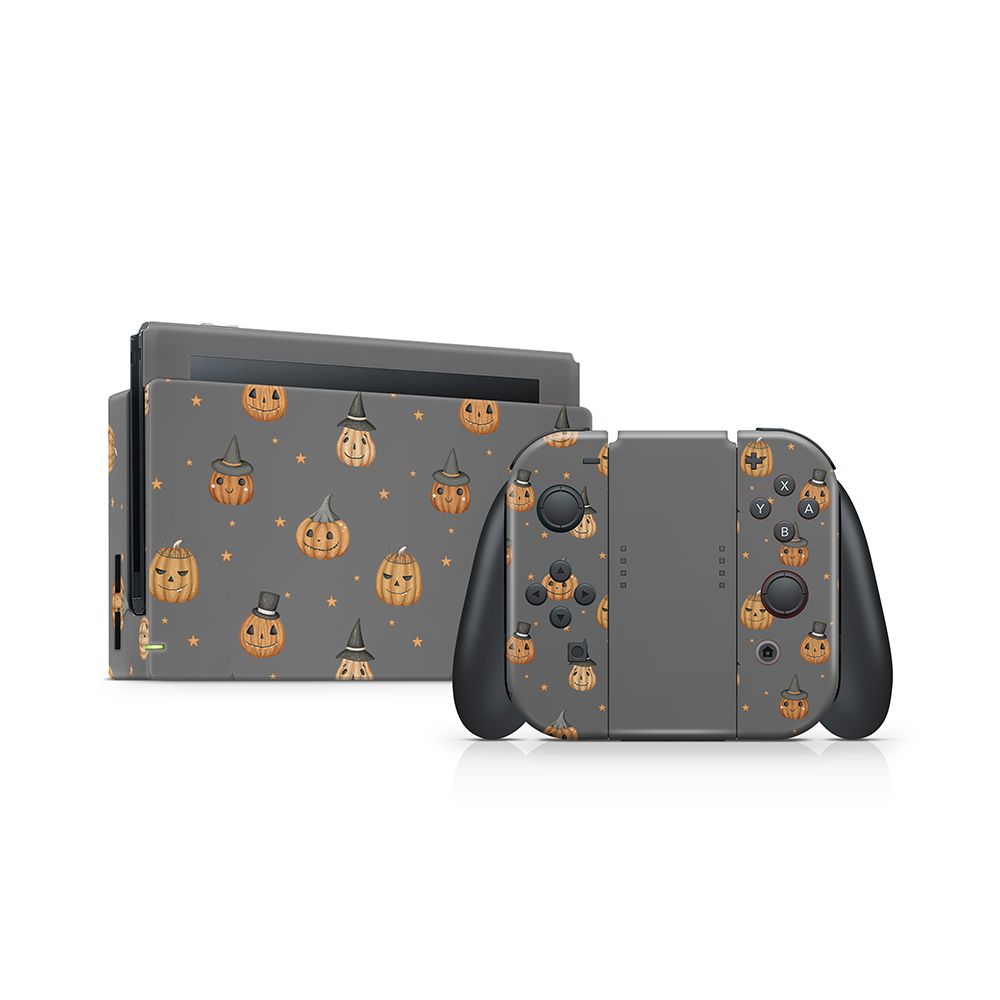 Wicked Pumpkins Grey Nintendo Switch Skin