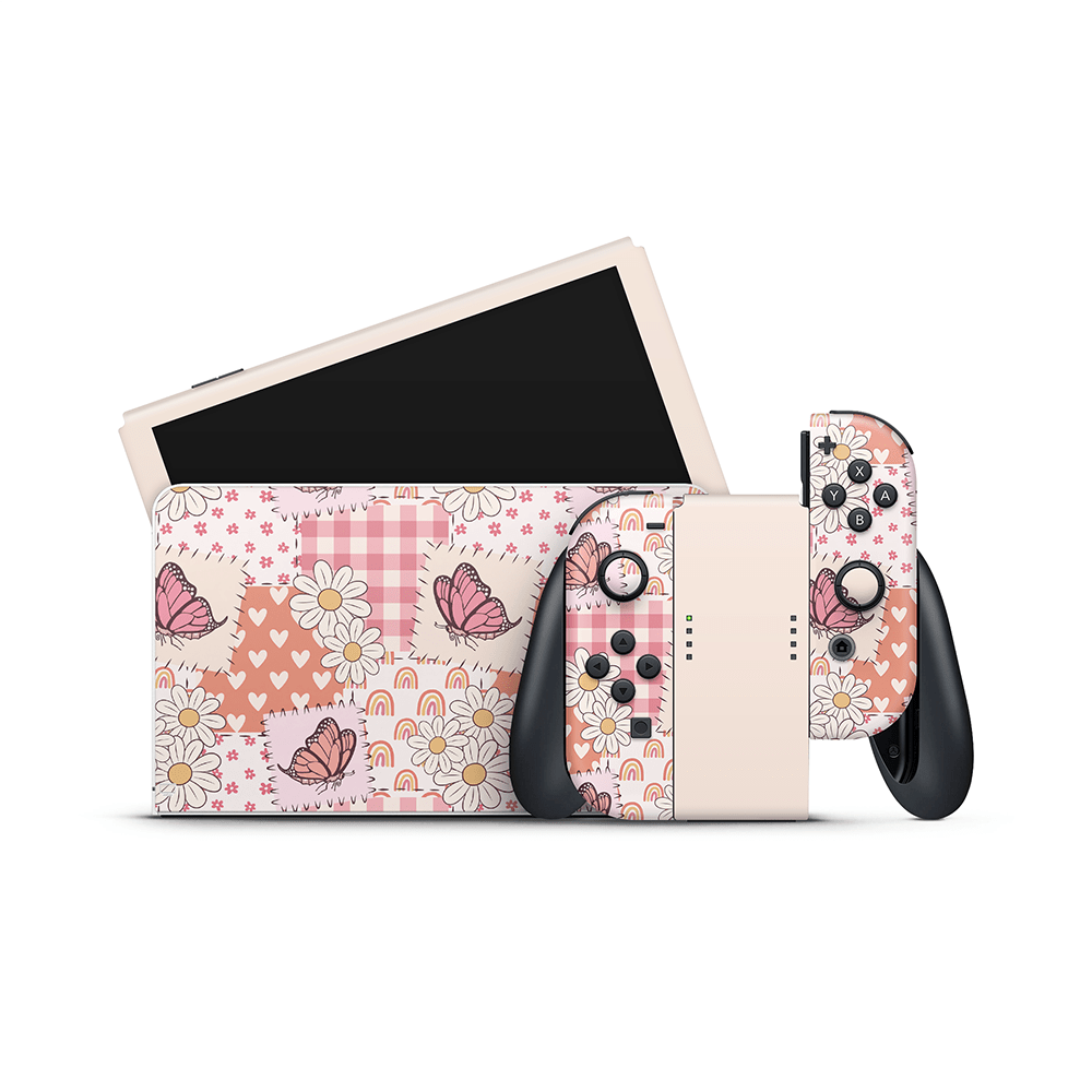 Blush Patchwork Nintendo Switch OLED Skin