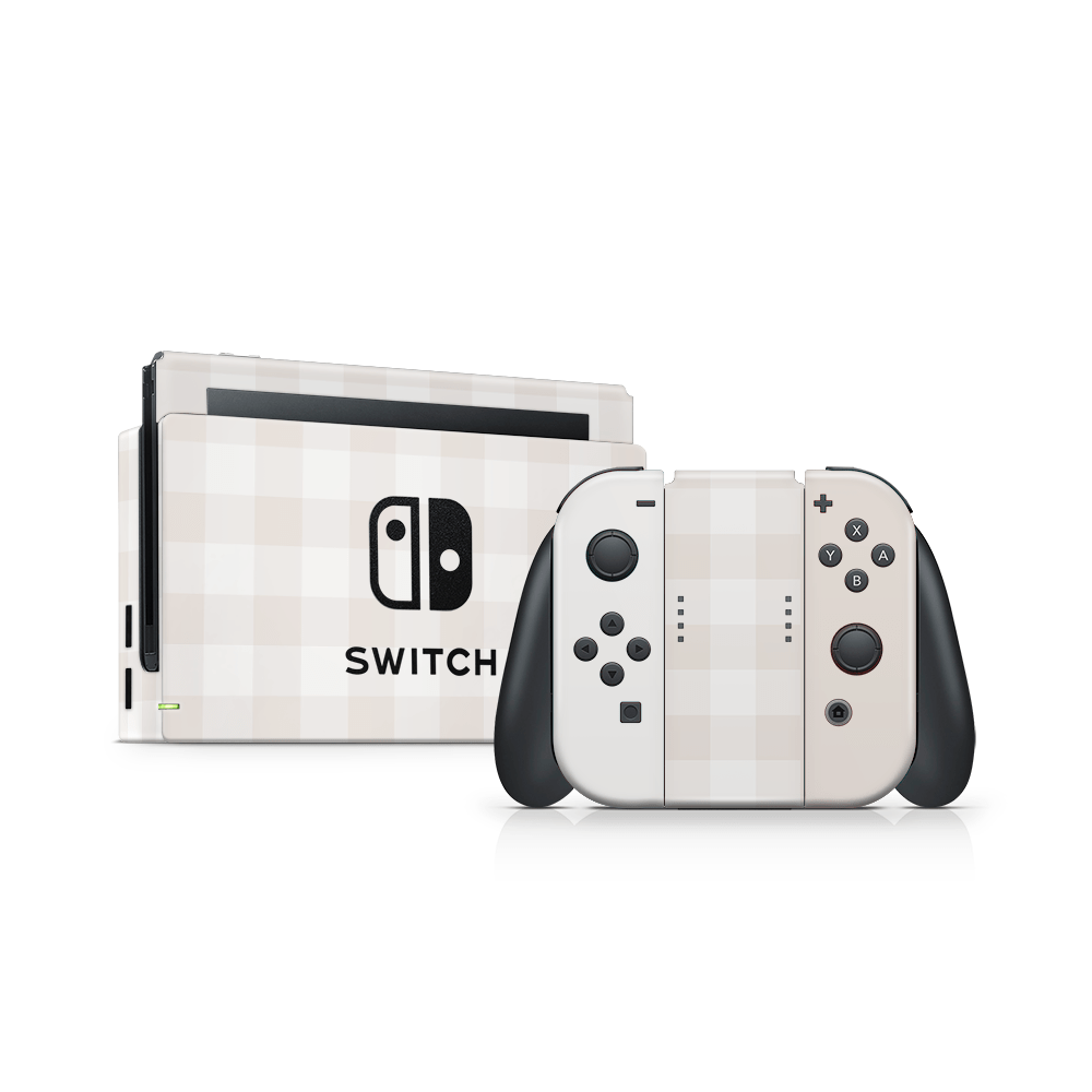 Beige Linen Nintendo Switch Skin