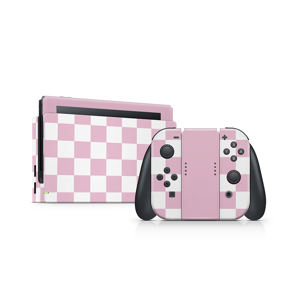 Rose Checkered Nintendo Switch Skin