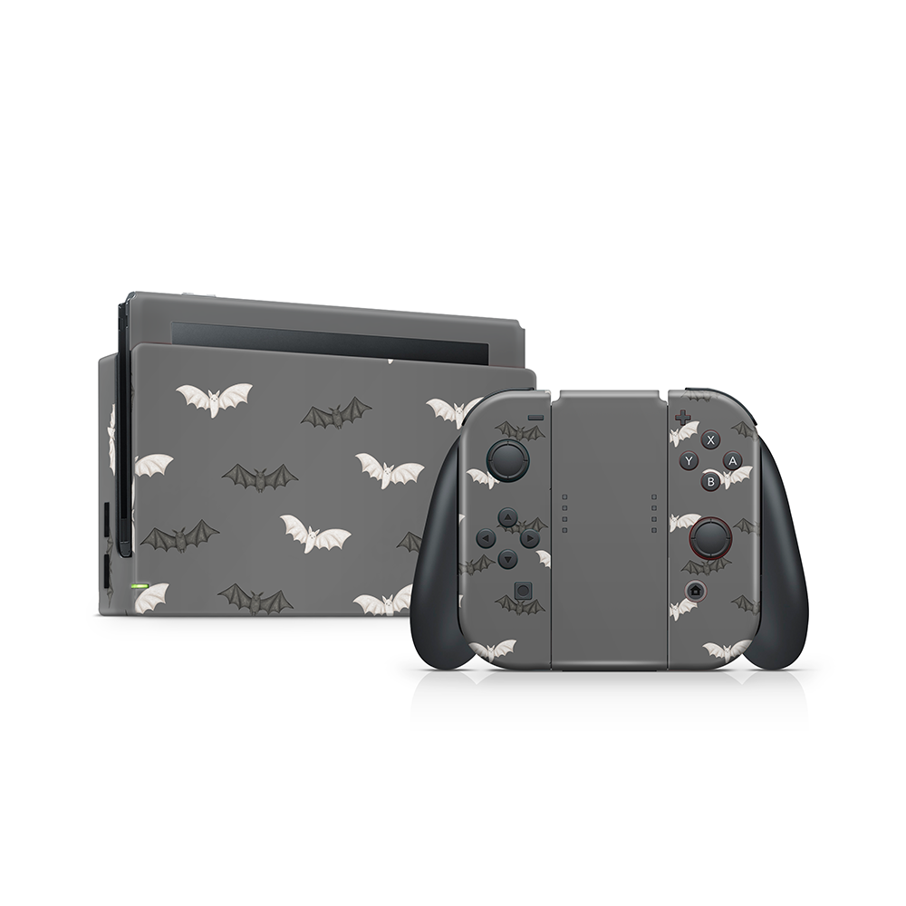 Phantom Bats Grey Nintendo Switch Skin